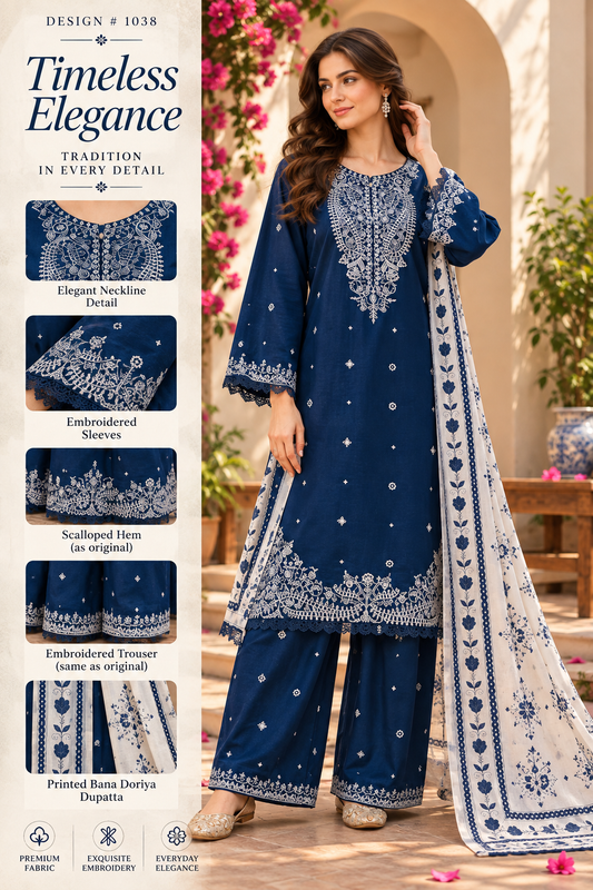 Black Beauty - 3pcs Ready-to-Wear Cambric Suit