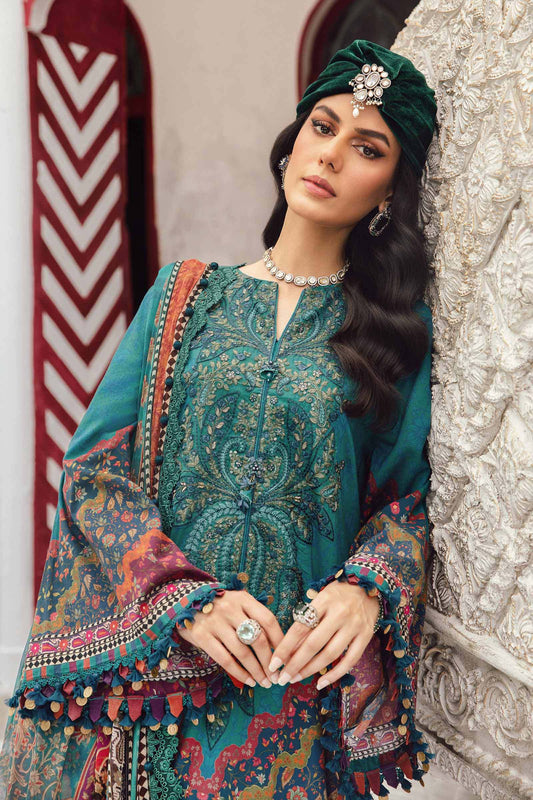 3 Piece Unstitched Embroidered Cambric Suit | MPT-2710-B