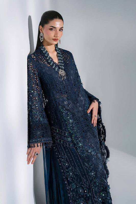3 Piece Unstitched Embroidered Organza Suit