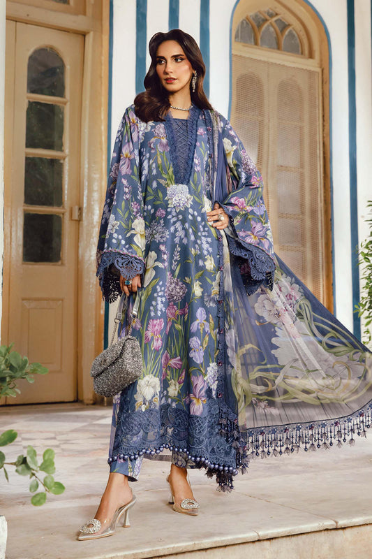 3 Piece Unstitched Embroidered Cambric Suit | MPT-2708-B
