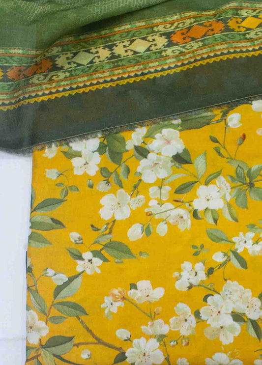 DP-0632- 3 Piece Cotton Printed UnStitched Suit