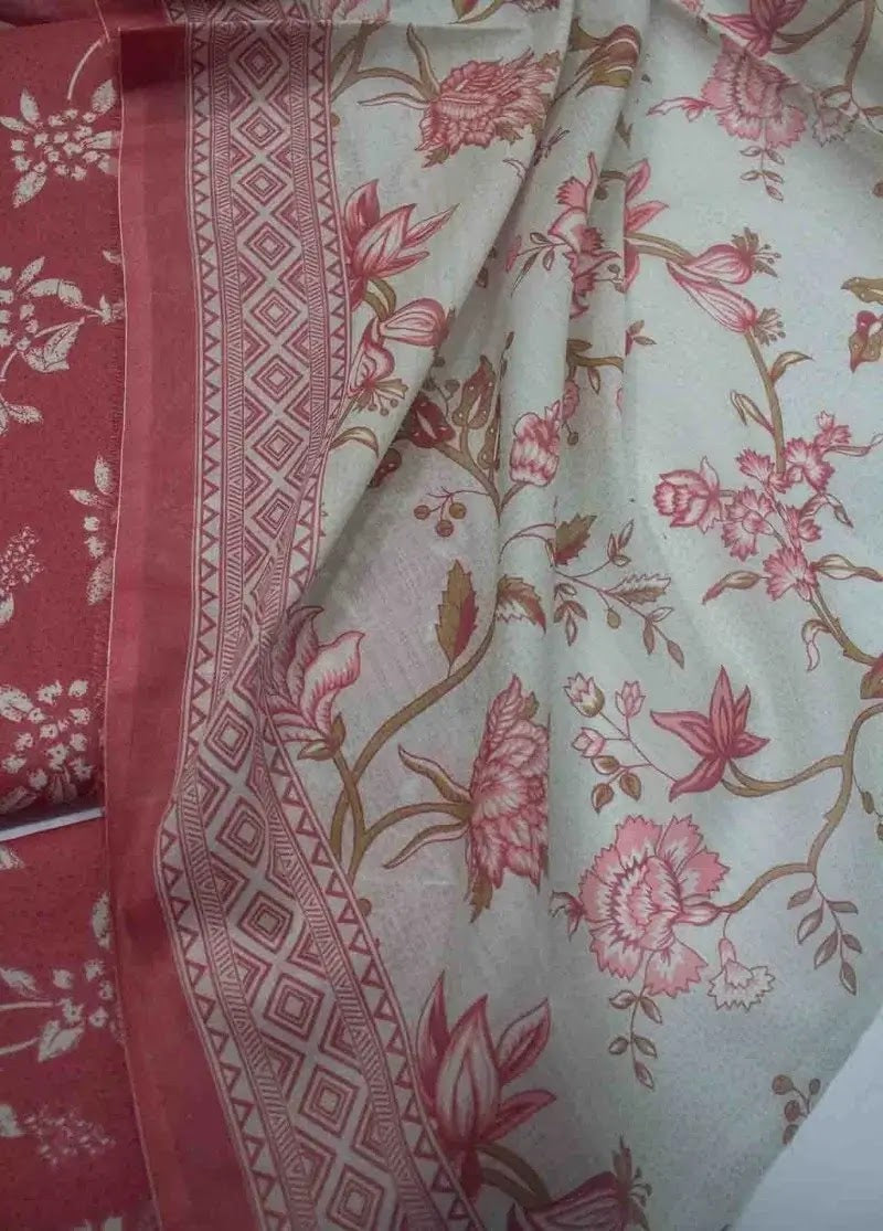 DPC-0700- 3 Piece Cotton Printed UnStitched Suit