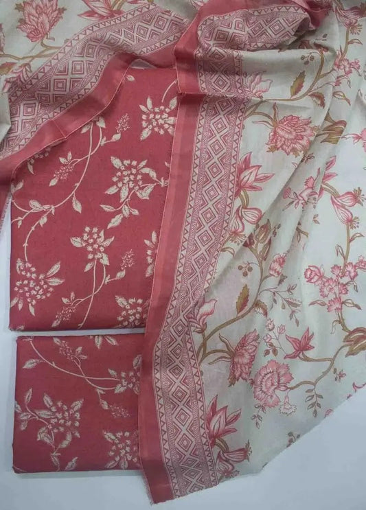DPC-0700- 3 Piece Cotton Printed UnStitched Suit