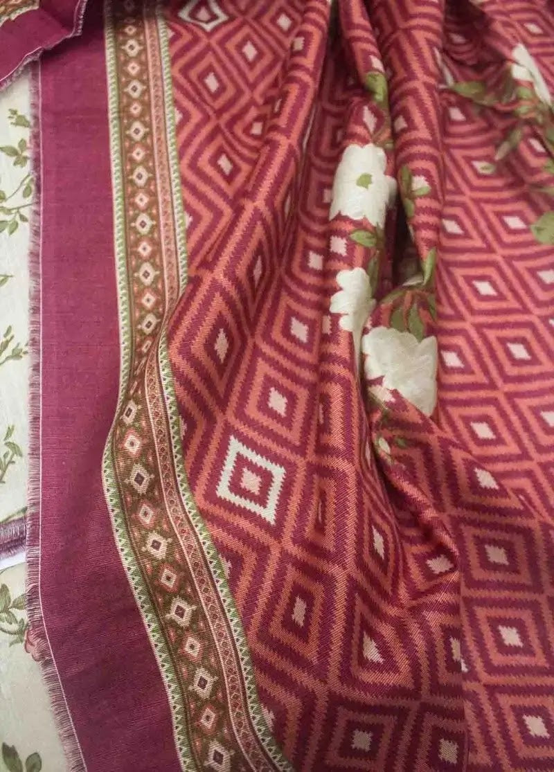 DPC-0701- 3 Piece Cotton Printed UnStitched Suit