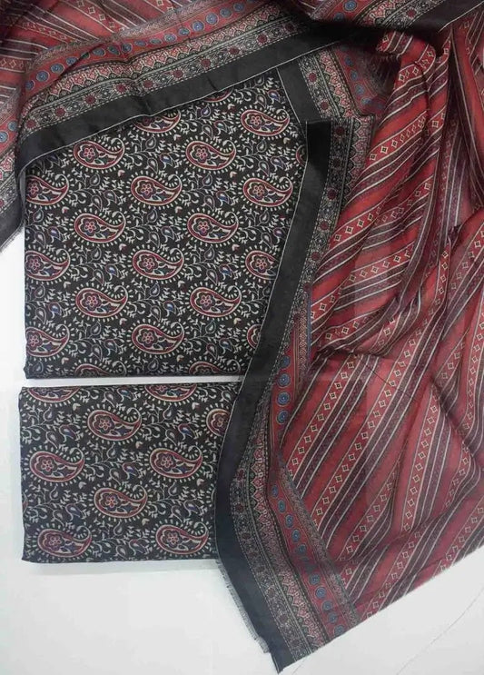 DPC-0706- 3 Piece Cotton Printed UnStitched Suit