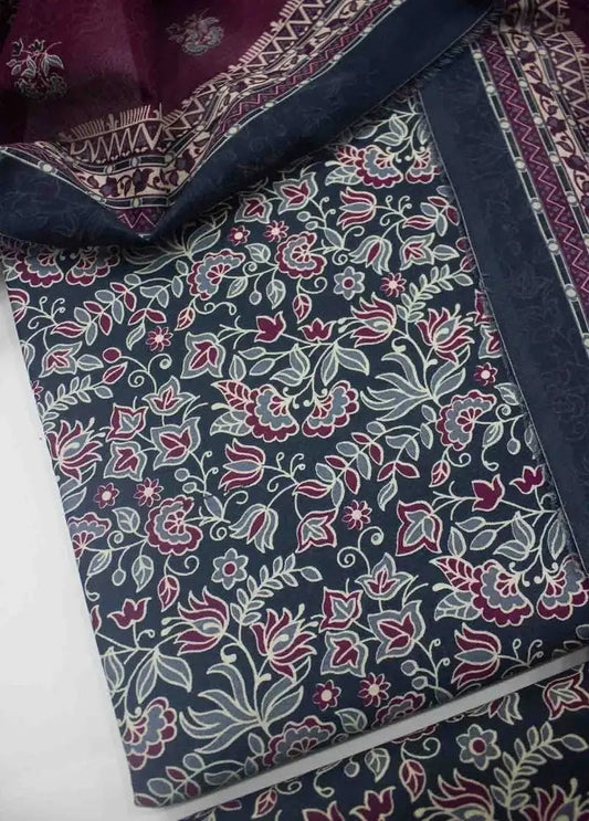 DPC-0707- 3 Piece Cotton Printed UnStitched Suit
