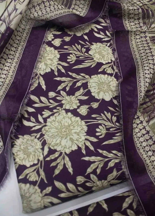 DPC-0711- 3 Piece Cotton Printed UnStitched Suit