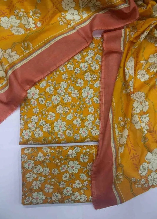 DPC-0714- 3 Piece Cotton Printed UnStitched Suit