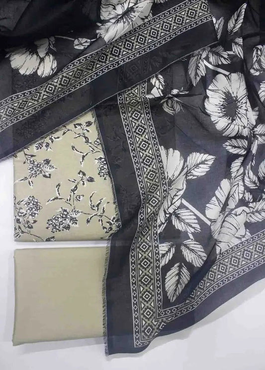 DPC-0715- 3 Piece Cotton Printed UnStitched Suit