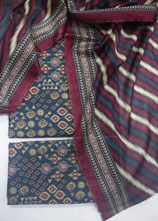 DPC-0716- 3 Piece Cotton Printed UnStitched Suit