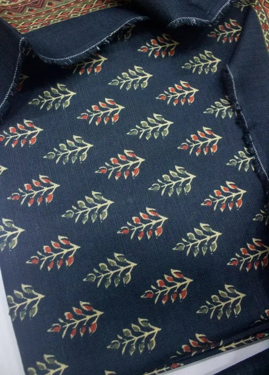 DPC-0718- 3 Piece Cotton Printed UnStitched Suit