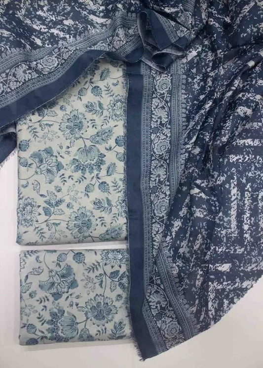 DPC-0722- 3 Piece Cotton Printed UnStitched Suit