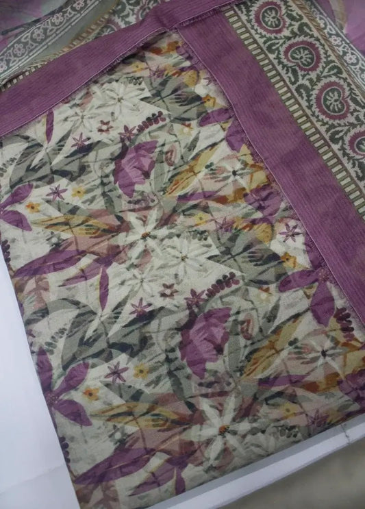 DPC-0724- 3 Piece Cotton Printed UnStitched Suit