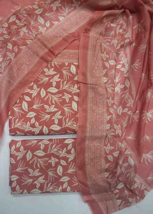 DPC-0729- 3 Piece Cotton Printed UnStitched Suit