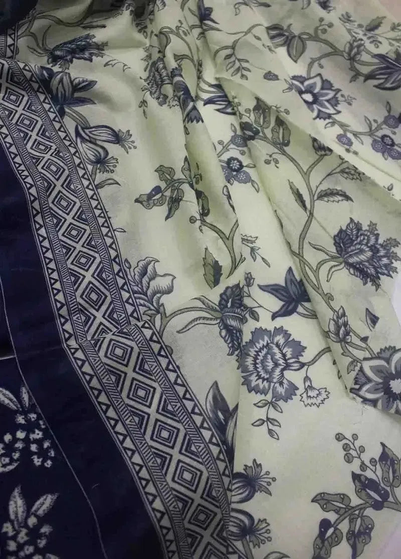 DPC-0739- 3 Piece Cotton Printed UnStitched Suit