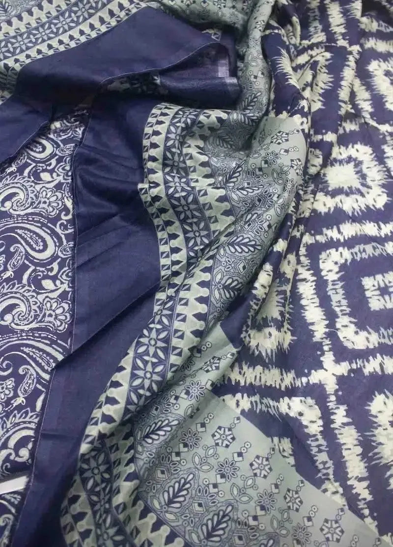 DPC-0743- 3 Piece Cotton Printed UnStitched Suit