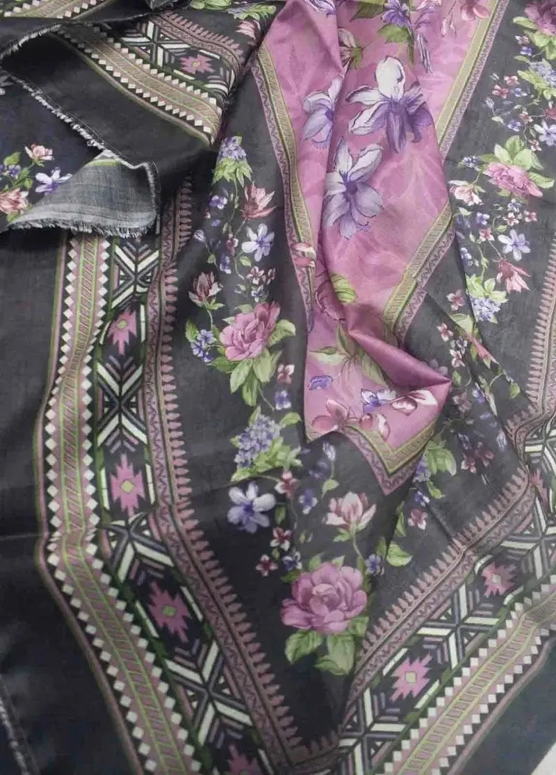 DPC-0747- 3 Piece Cotton Printed UnStitched Suit