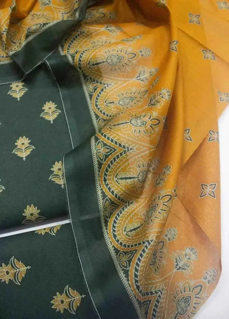 DPC-0755- 3 Piece Cotton Printed UnStitched Suit