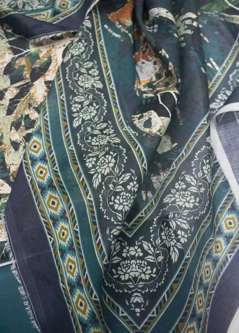 DPC-0757- 3 Piece Cotton Printed UnStitched Suit