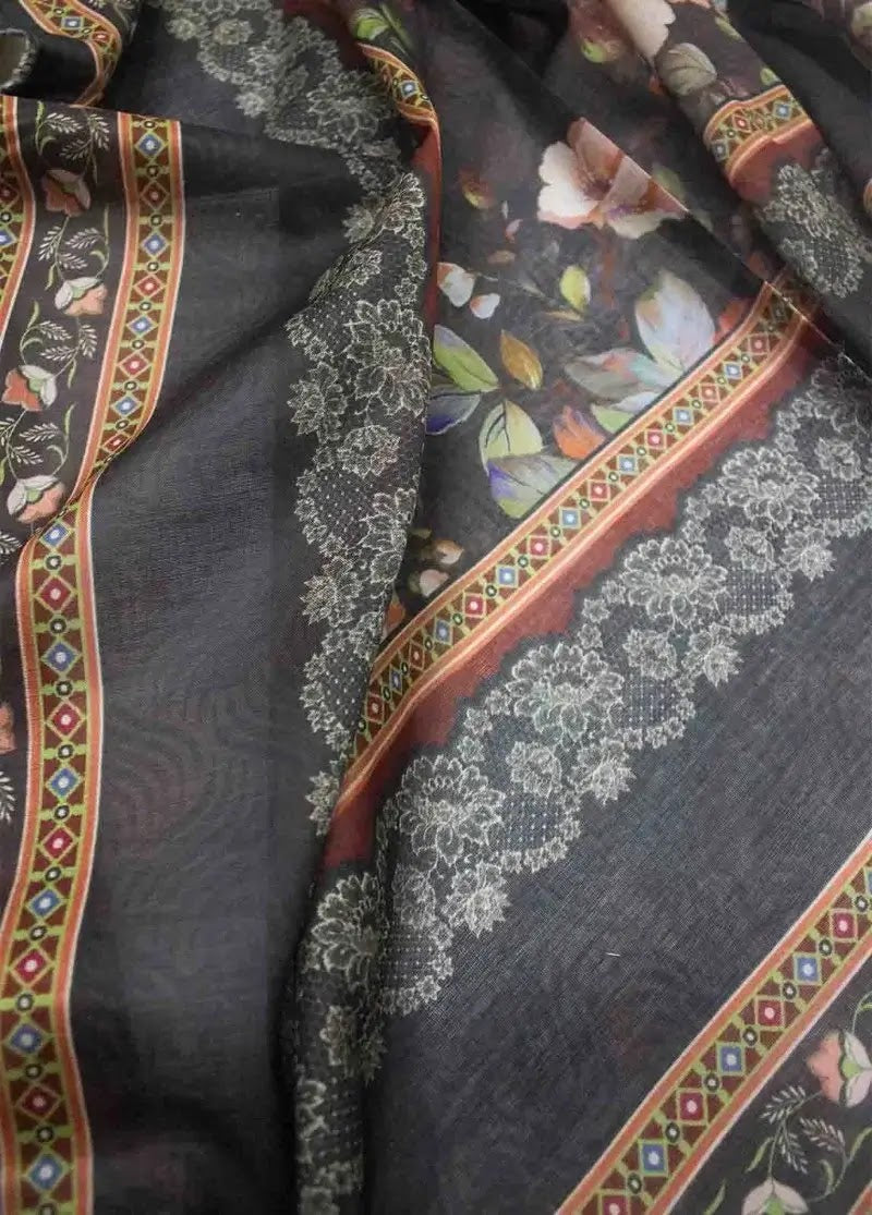 DPC-0761- 3 Piece Cotton Printed UnStitched Suit