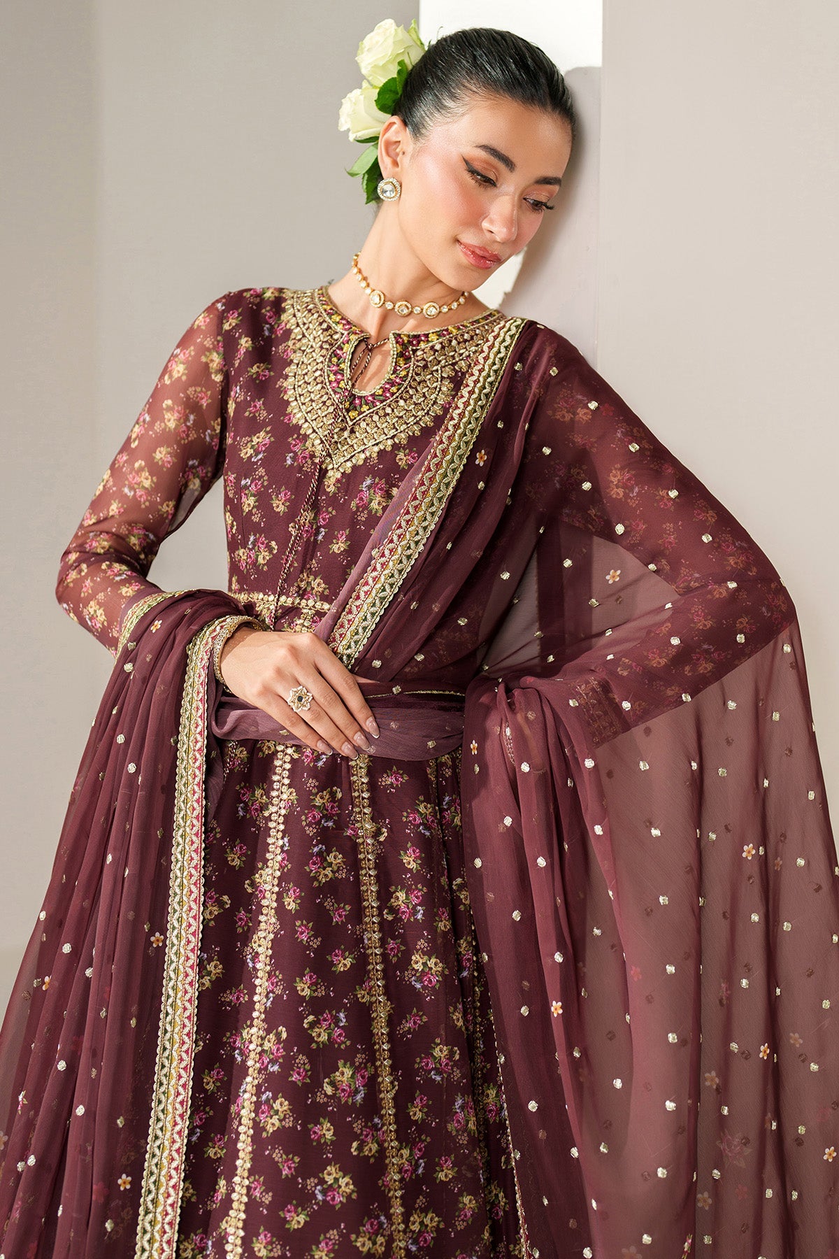 EMBROIDERED CHIFFON UC-3092