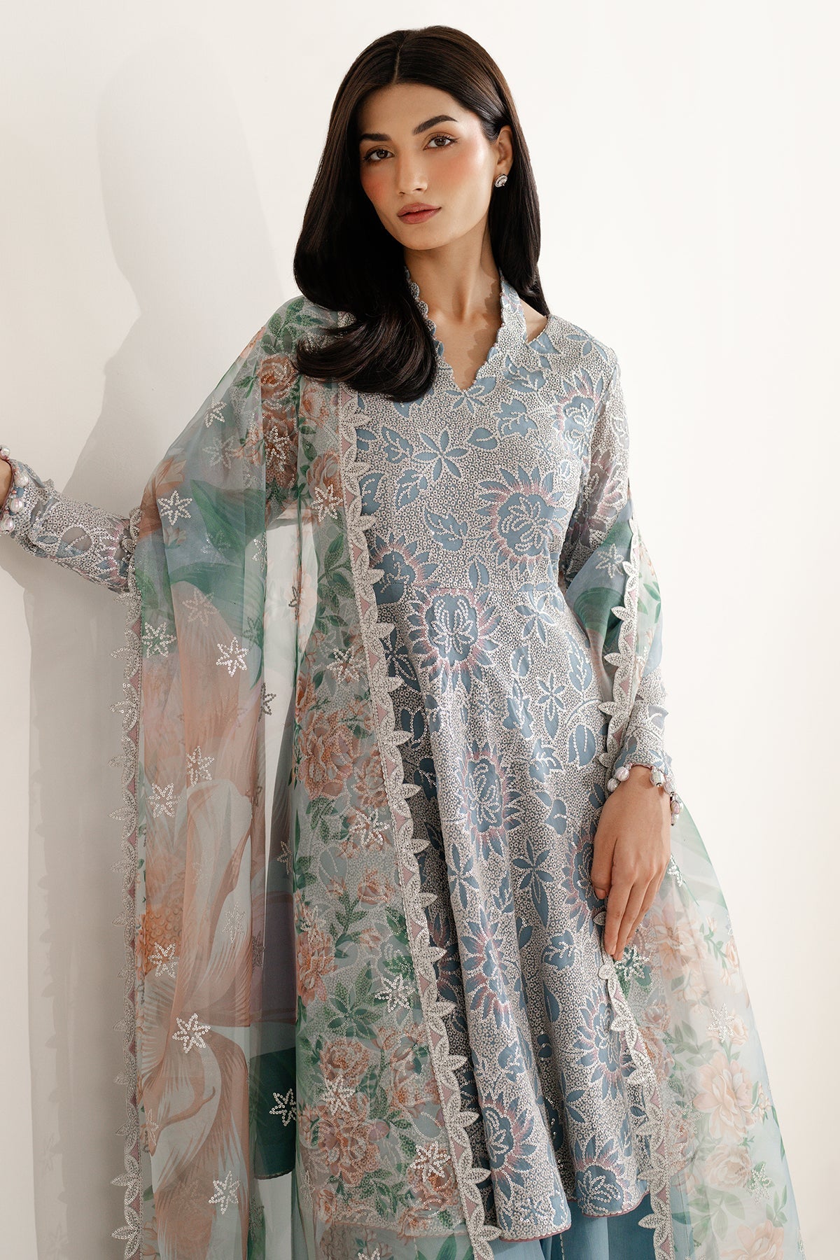 EMBROIDERED CHIFFON UC-3075