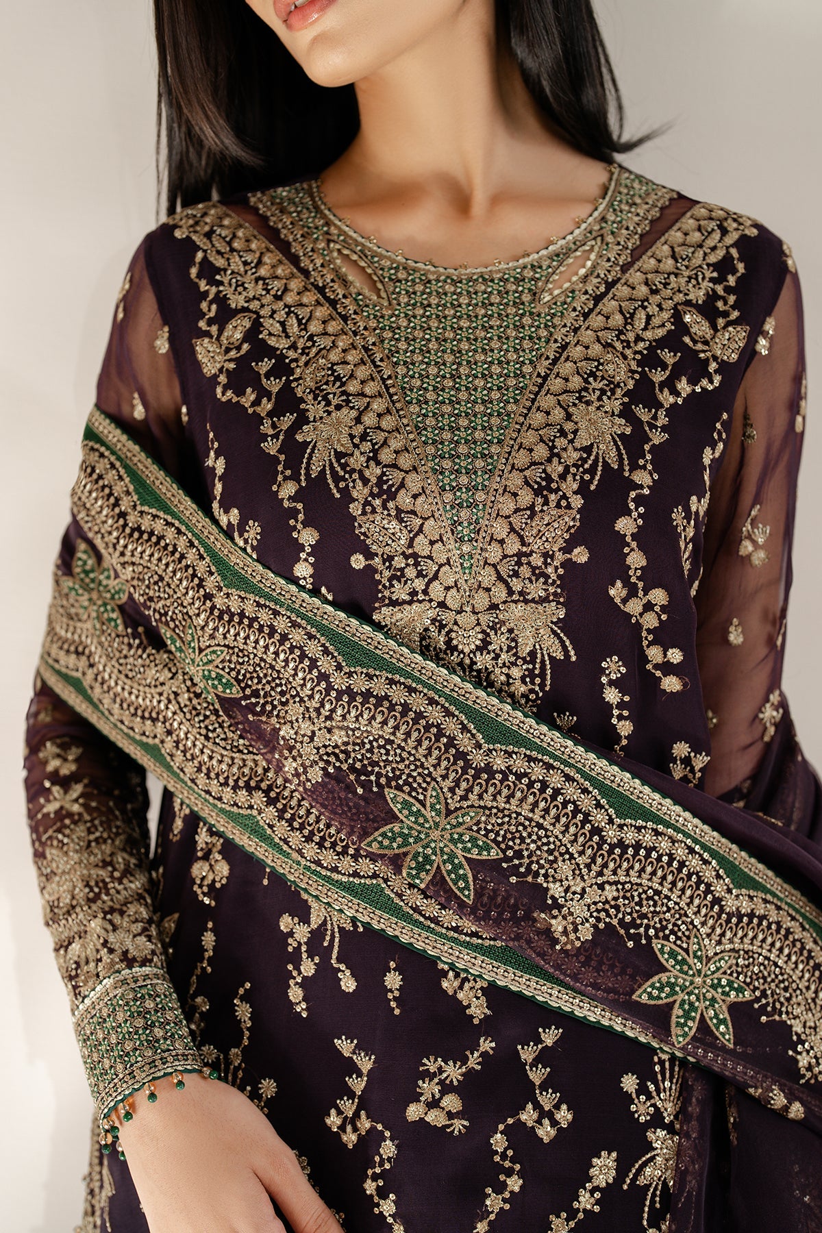 EMBROIDERED CHIFFON UC-3078
