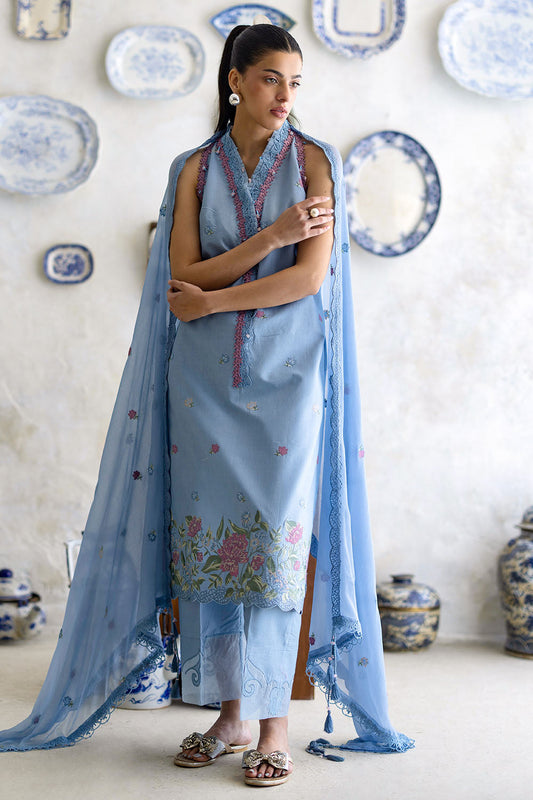 3 Piece Embroidered Lawn Suit with Chiffon Dupatta PM-62052