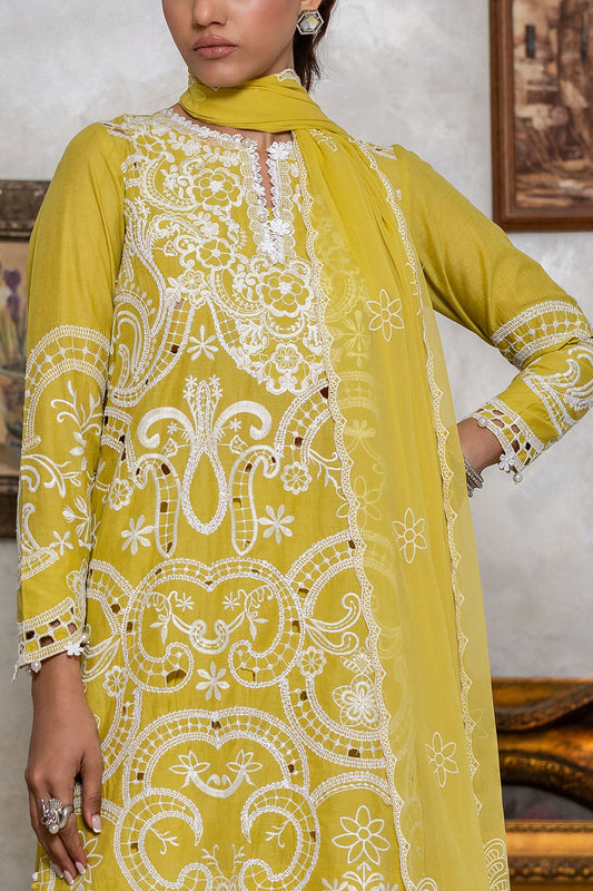 3 Piece Embroidered Lawn Suit with Lacquer Printed Chiffon Dupatta BM-62019