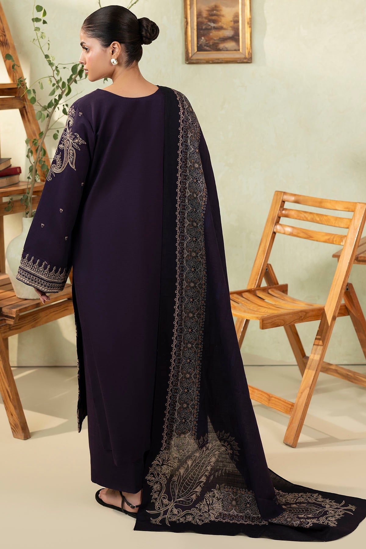 5694-ZOLA EMBROIDERED KHADDAR UNSTITCHED