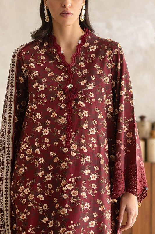 3 Piece Embroidered Printed Lawn Suit with Chiffon Dupatta BM-62023
