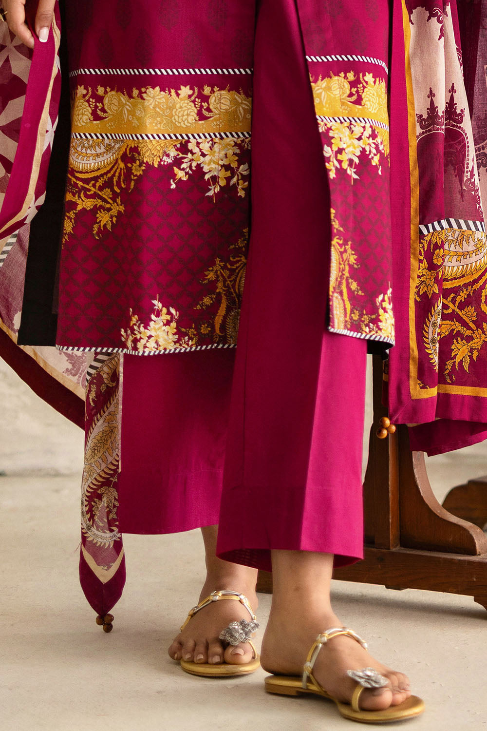 3 Piece Printed Lawn Suit with Embroidered Neckline CL-52076