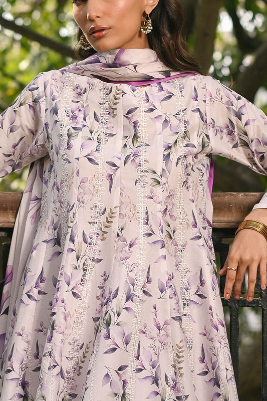 3 Piece Embroidered Printed Lawn Suit with Border CL-62088