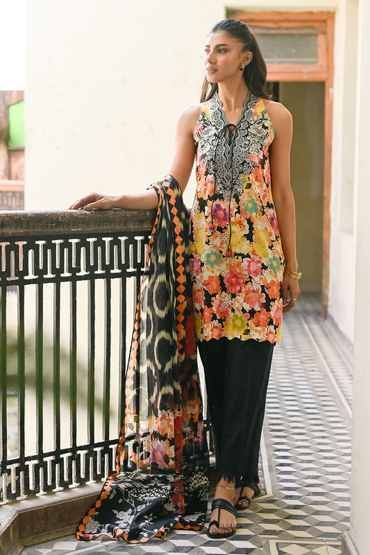 3 Piece Embroidered Printed Lawn Suit with Denting Lawn Dupatta and Neckline DN-62002