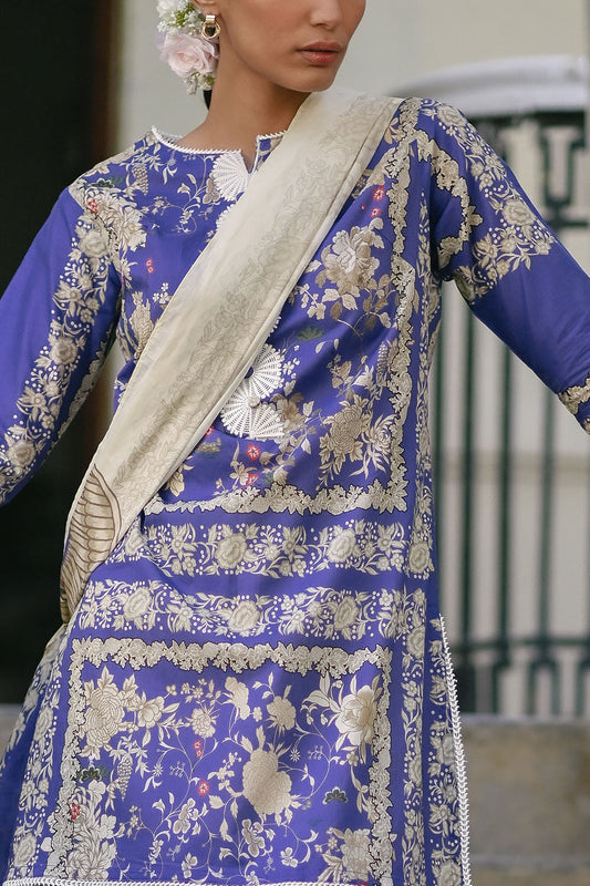 3 Piece Printed Lawn Suit with Embroidered Border CL-62270