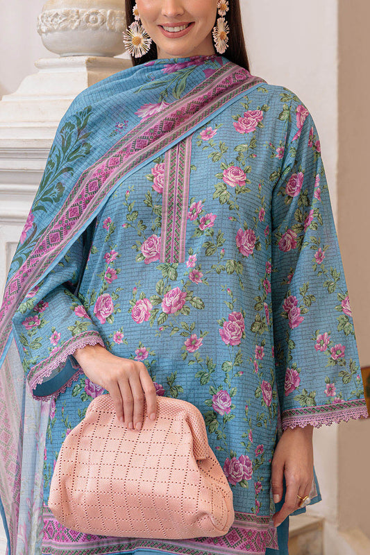 3 Piece Printed Lawn Suit and Dyed Trouser CL-62136 A