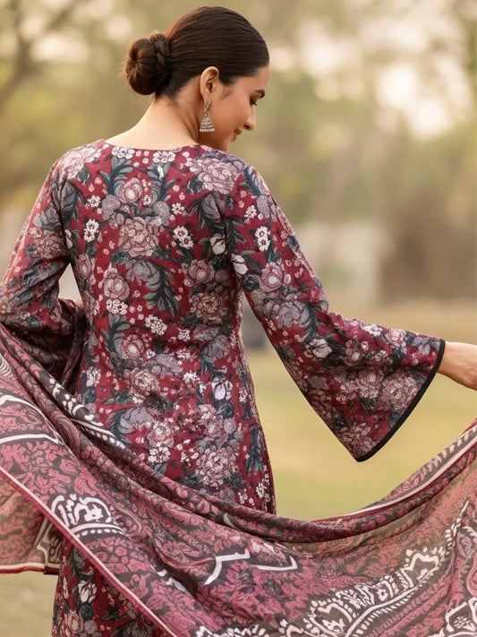 3PC Unstitched Printed Silk Lawn Suit (SUNS7ASI337)