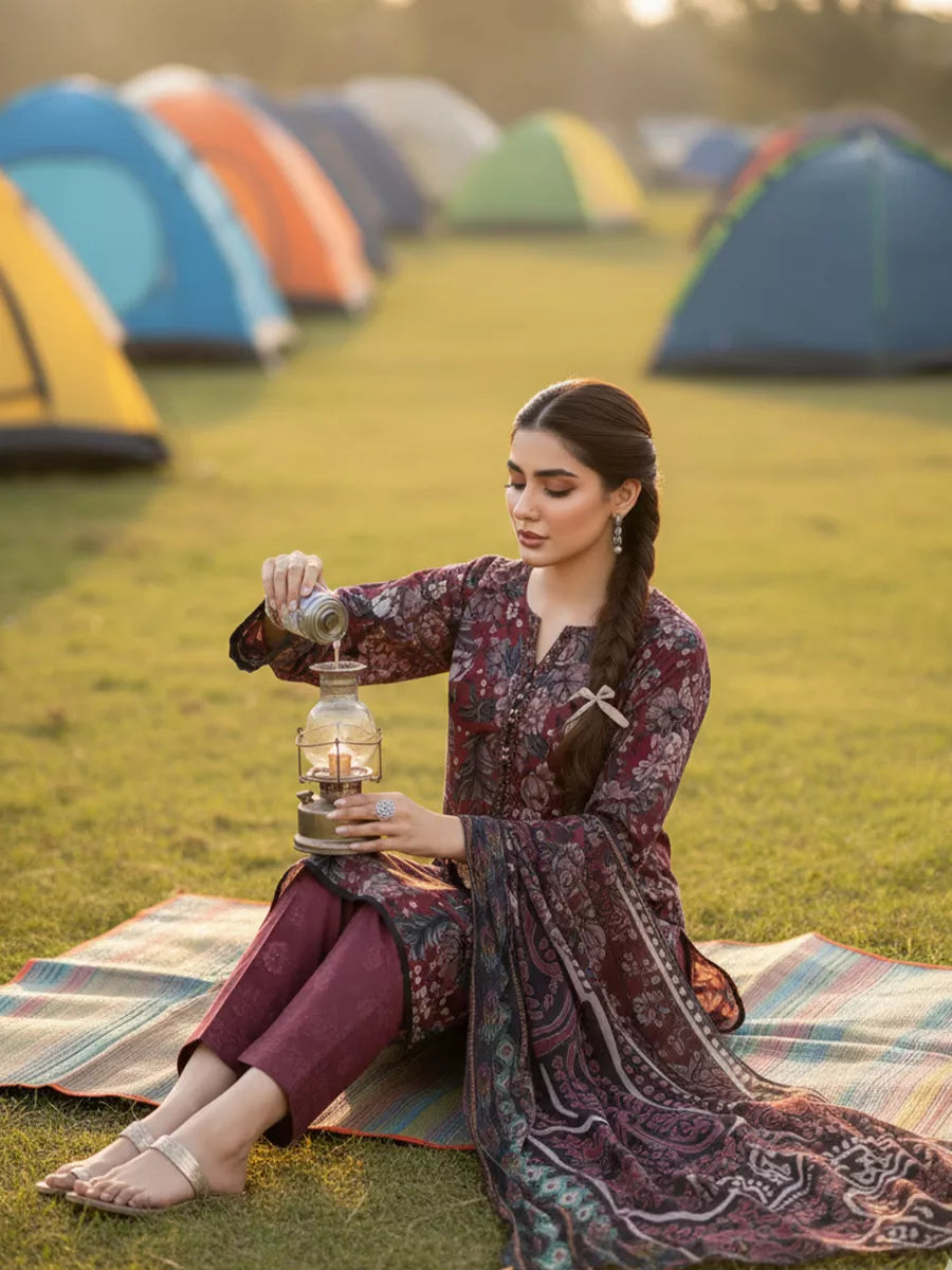 3PC Unstitched Printed Silk Lawn Suit (SUNS7ASI337)