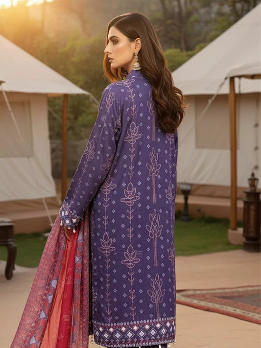 3PC Unstitched Printed Silk Lawn Suit (SUNS7ASI326)