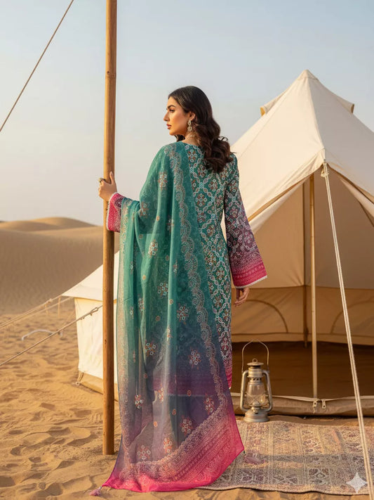 3PC Unstitched Printed Silk Lawn Suit (SUNS7ASI325)