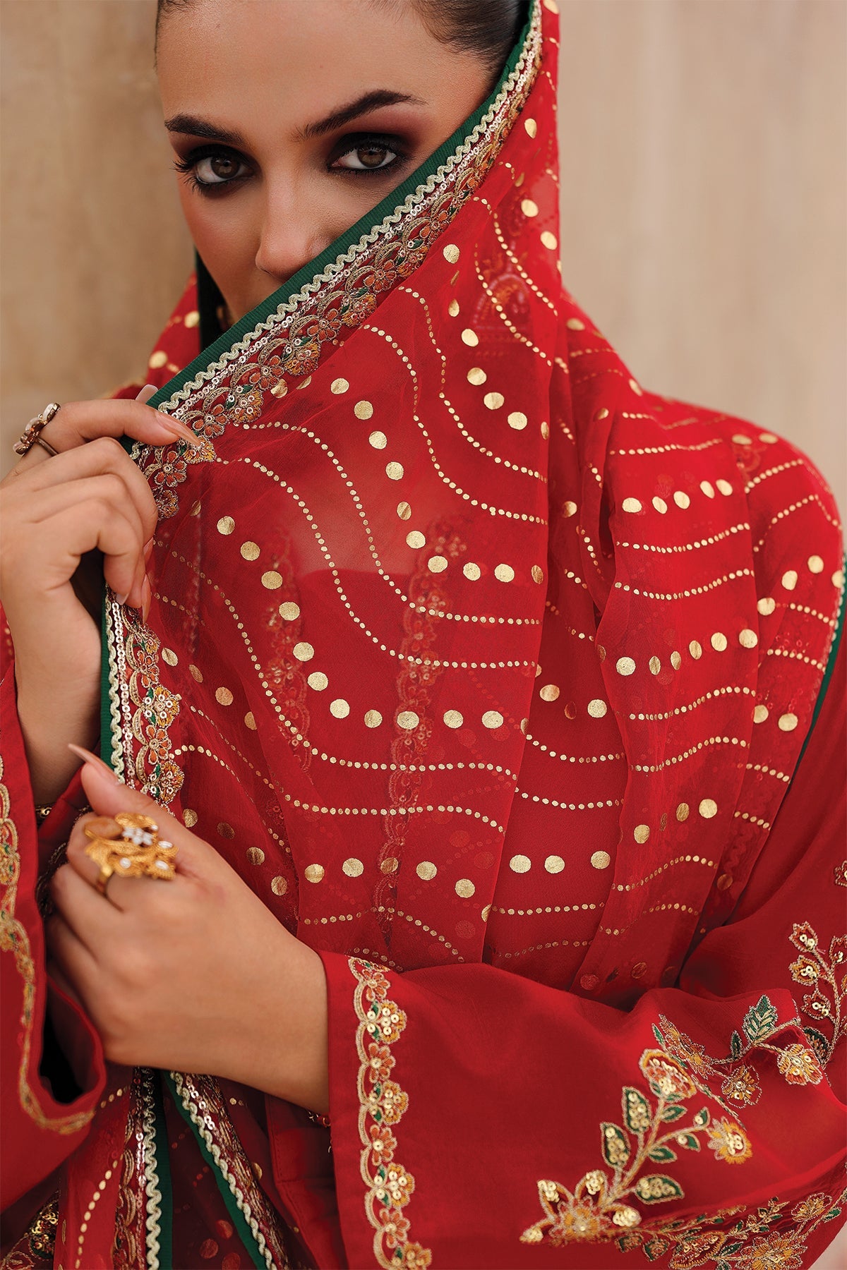 3-PC Embroidered Raw-Silk Suit CMA-5-107