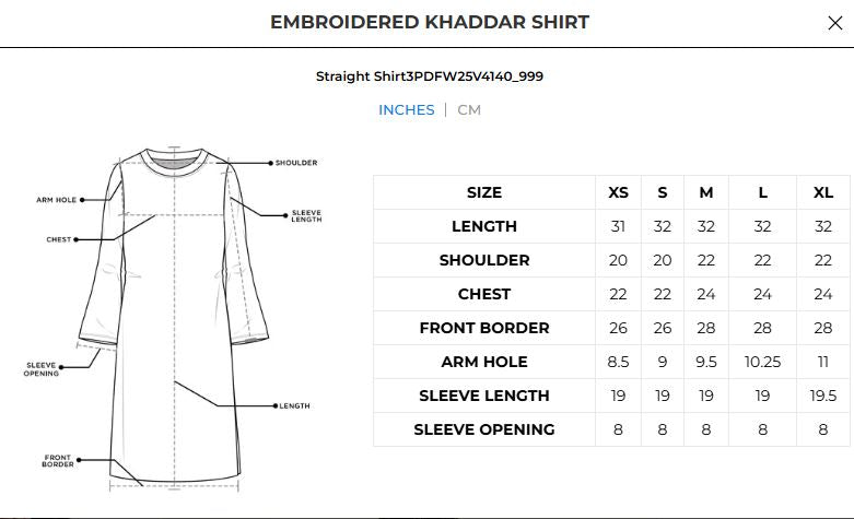 Embroidered Khaddar Shirt