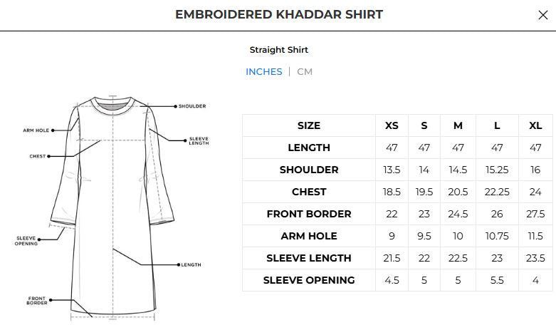 Embroidered Khaddar Shirt