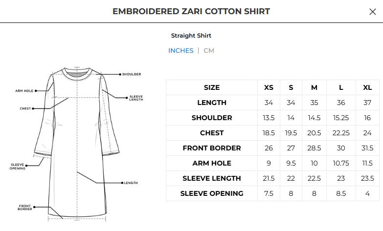 Embroidered Zari Cotton Shirt