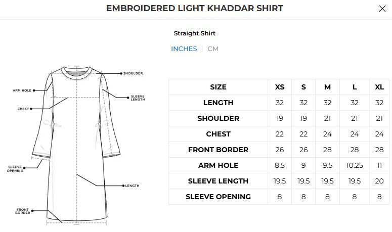 Embroidered Light Khaddar Shirt