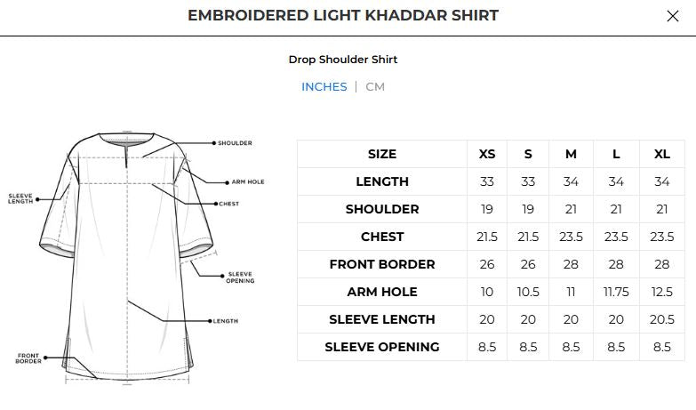 Embroidered Light Khaddar Shirt