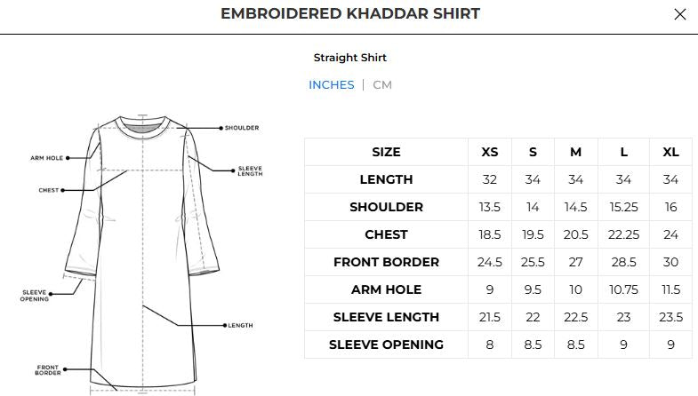 Embroidered Khaddar Shirt