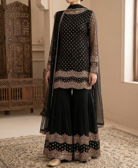 Olive Green Multi Cutdana - Sheesha Silk