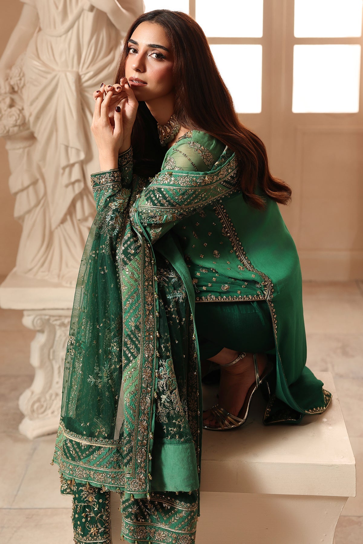 3-PC Unstitched Embroidered Luxury Chiffon DJW6-03
