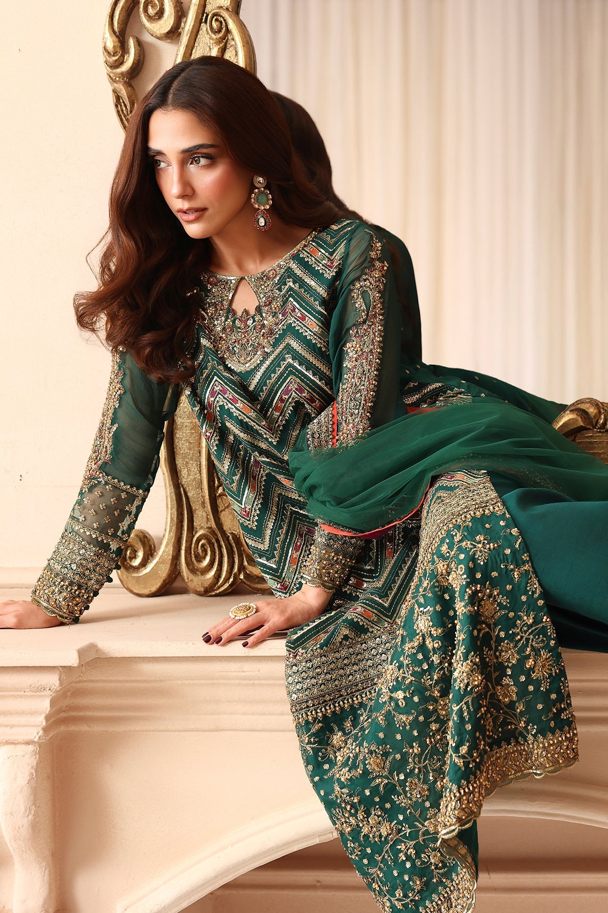 3-PC Unstitched Embroidered Luxury Chiffon DJW6-07